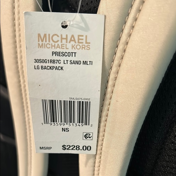 Michael Kors Elegant Cream and Black Backpack - Picture 4 of 4